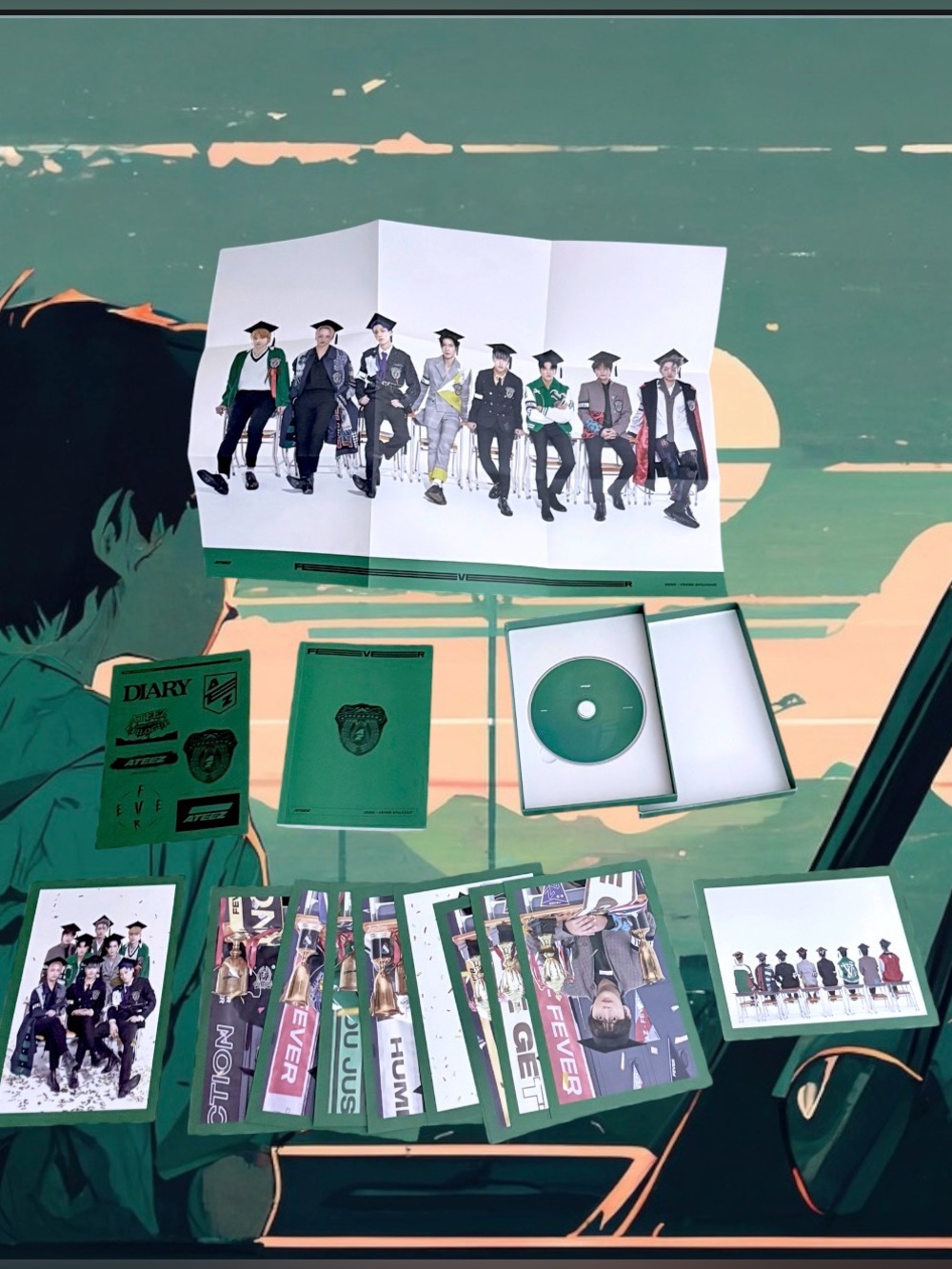 ATEEZ - Diary Epilogue set with stick sheet, postcards, cd, poster all included